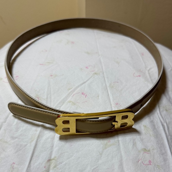 Bally Accessories - Bally Tan Leather Belt with Gold Buckle
